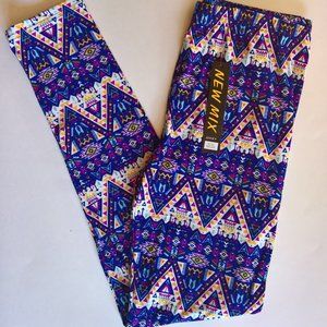 Aztec Print  Leggings Purple Yellow (size 2-12)